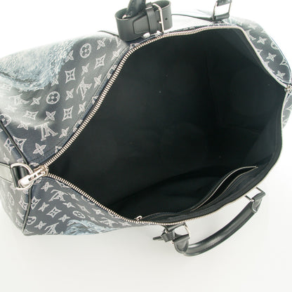 Louis Vuitton Savane Monogram Lion Chapman Keepall Bandouliere 55 Encre 6 of 8