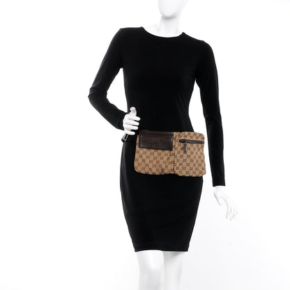 Gucci GG Monogram Double Pocket Belt Bag Dark Brown 2 of 10