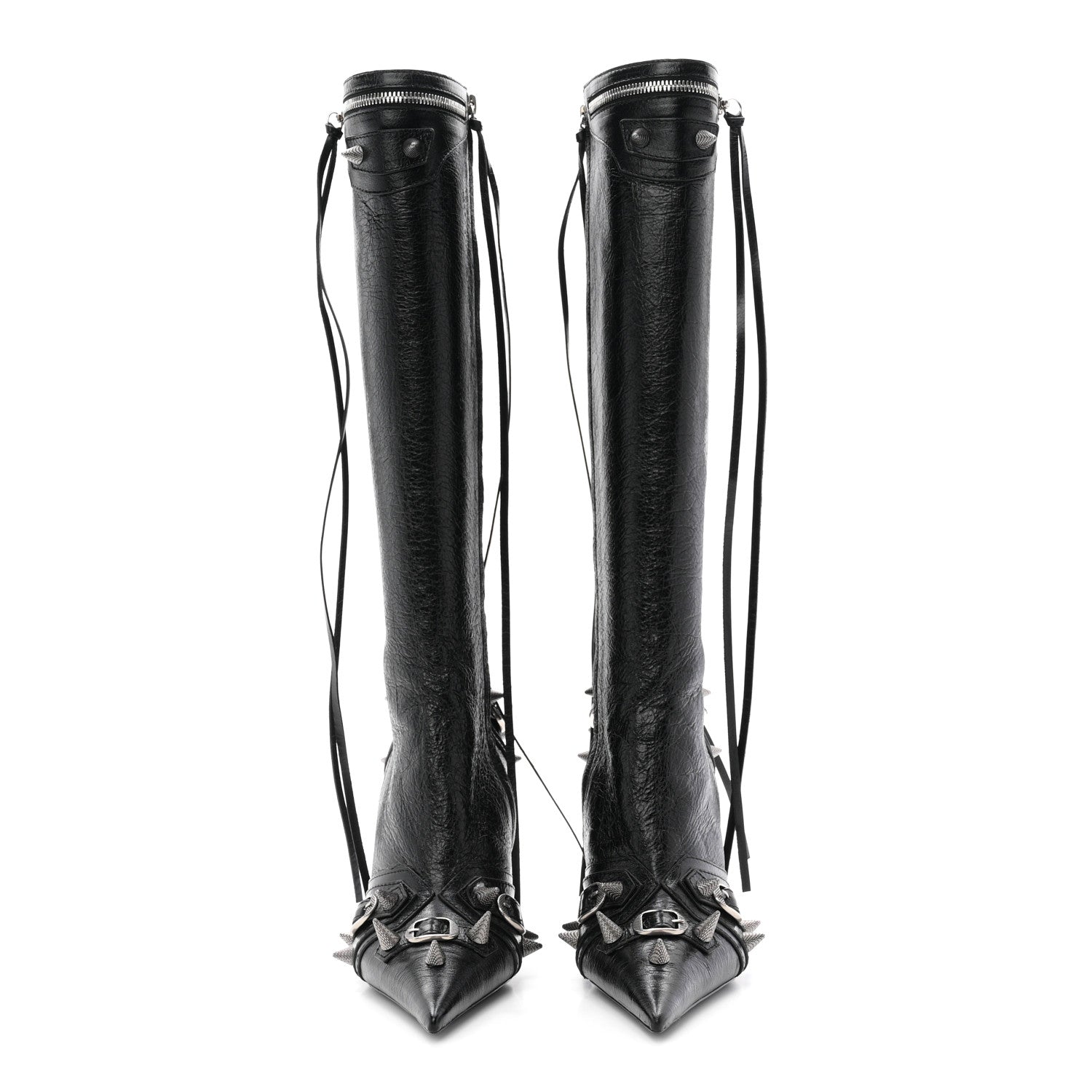 Balenciaga Agneau Arena Spike Spiked Cagole 90mm Boots 38 Black 3 of 10