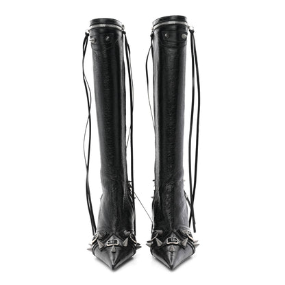 Balenciaga Agneau Arena Spike Spiked Cagole 90mm Boots 38 Black 3 of 10