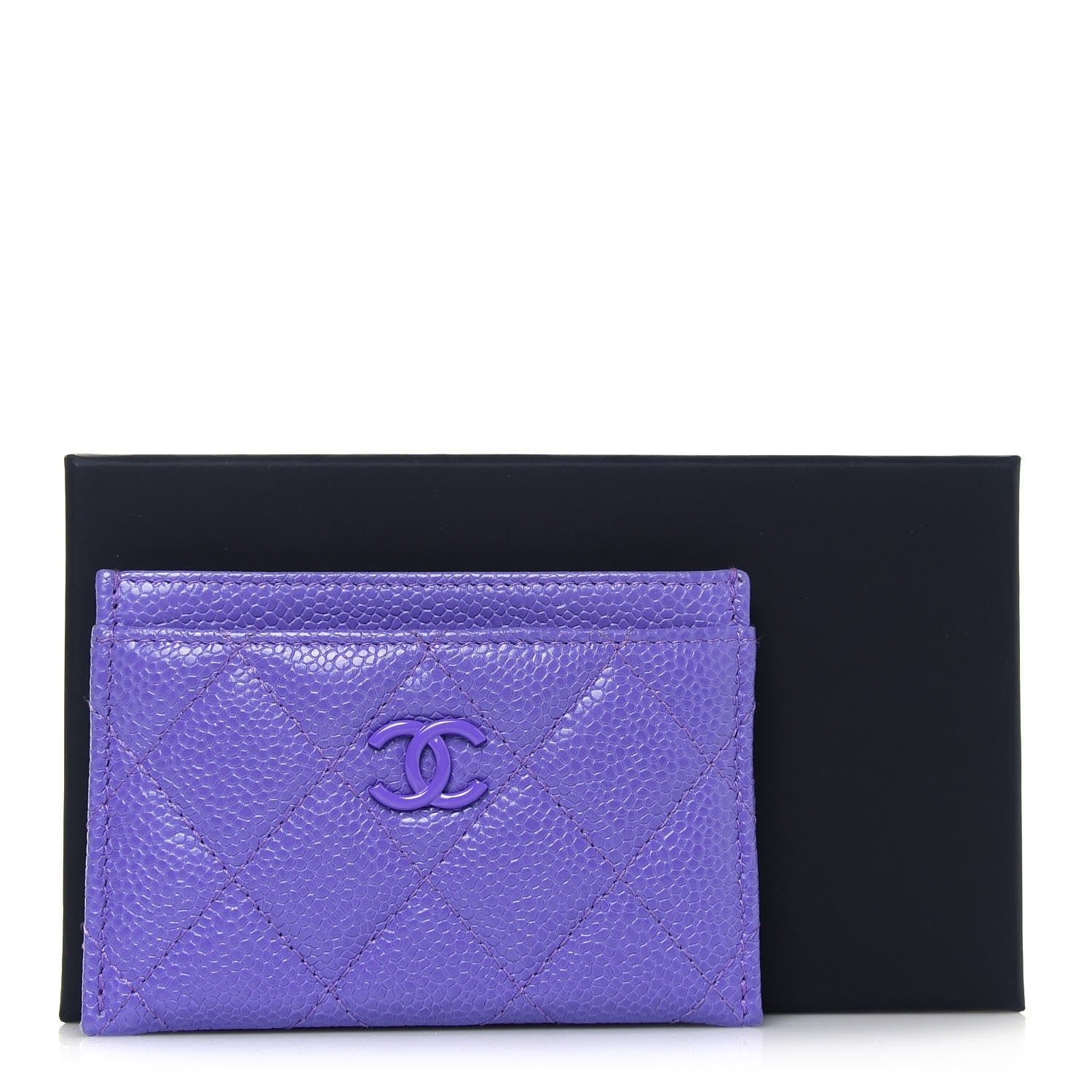 Chanel Caviar Quilted Incognito Card Holder Purple 14 of 14