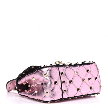 Valentino Garavani Metallic Nappa Micro Rockstud Spike Shoulder Bag Giacinto 3 of 5