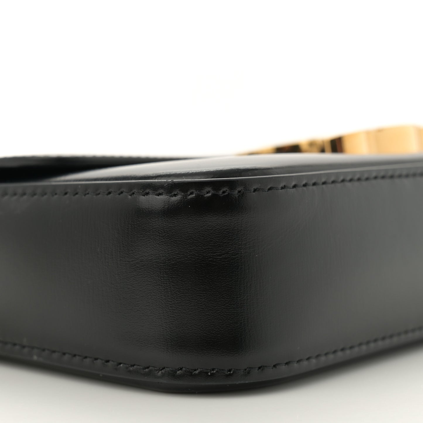 Shiny Calfskin Triomphe Shoulder Bag Black