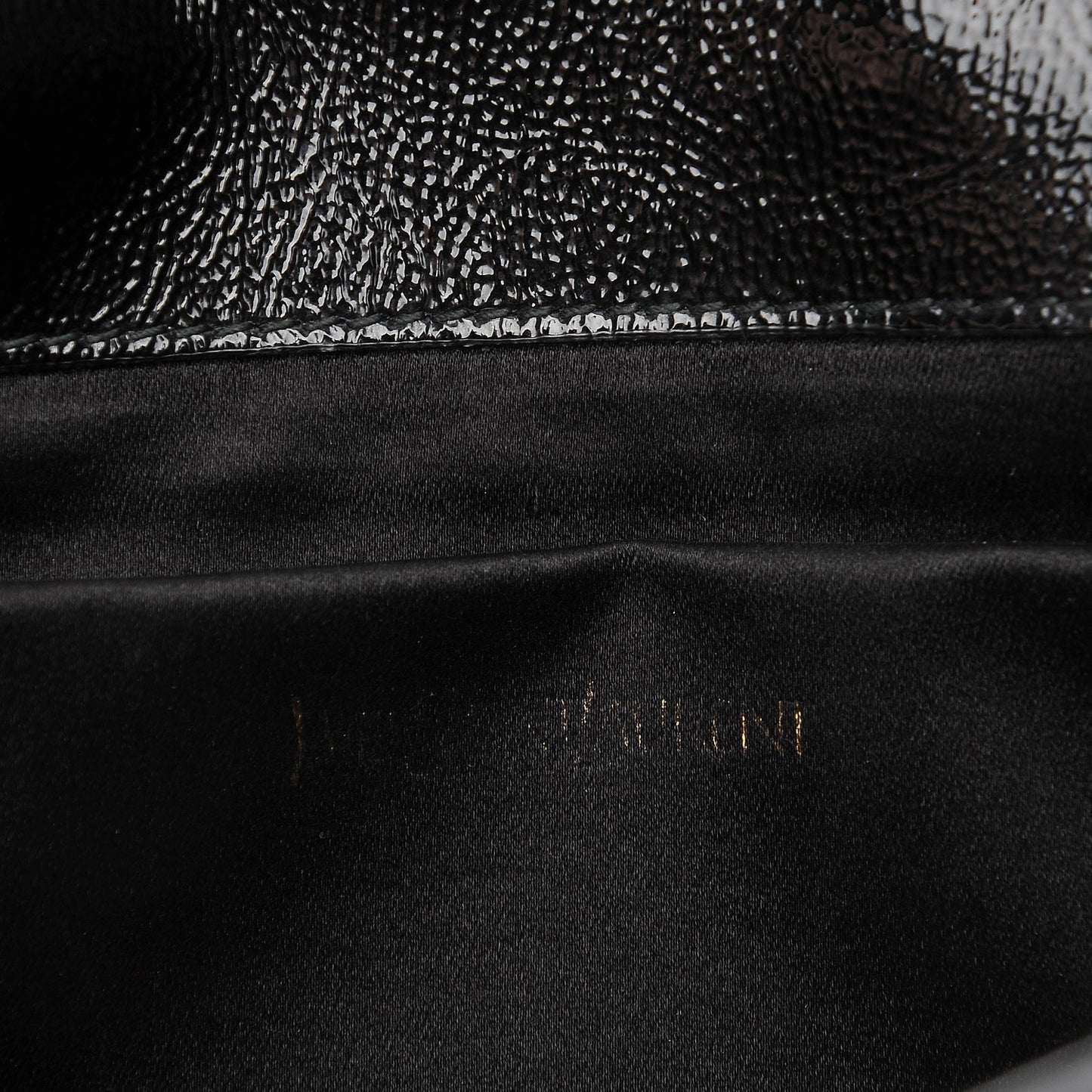 Textured Patent Monogram Large Belle De Jour Clutch Black