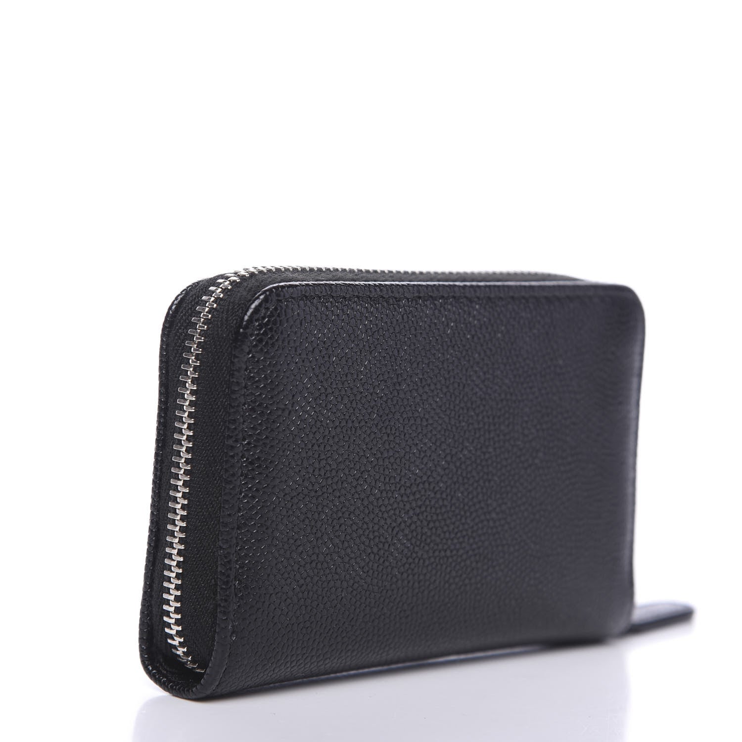 Chanel Caviar CC Small Zip Around Coin Purse Black Blue Green 2 of 7