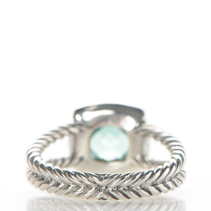 David Yurman Sterling Silver Diamond Prasiolite 7mm Petite Albion Ring 53 6.5 4 of 6