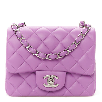 Chanel Lambskin Quilted Mini Square Flap Purple 1 of 11