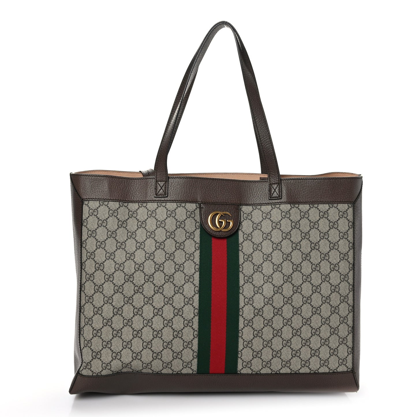 GG Supreme Monogram Web Ophidia Tote Brown