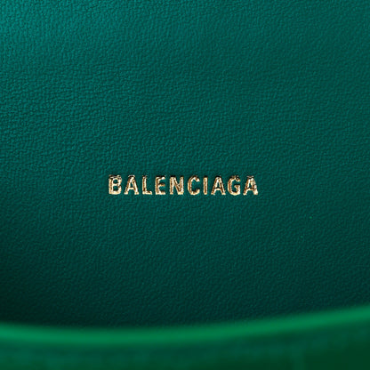 Balenciaga Shiny Calfskin Crocodile Embossed Hourglass Top Handle Bag XS Jade 6 of 11