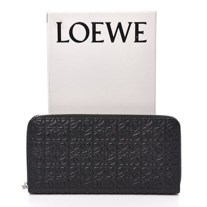 Loewe Calfskin Embossed Repeat Zip Wallet Black 7 of 7