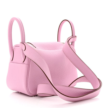 Hermes Taurillon Clemence Mini Lindy 20 Mauve Sylvestre 3 of 11