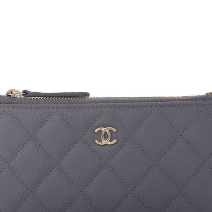 Chanel Caviar Quilted Small Cosmetic Case Grey 9 of 10