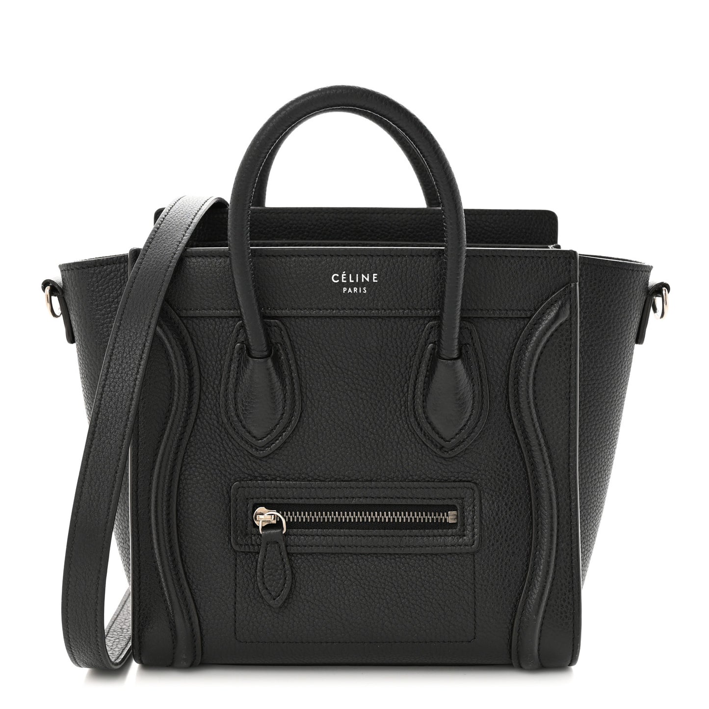 Drummed Calfskin Nano Luggage Black