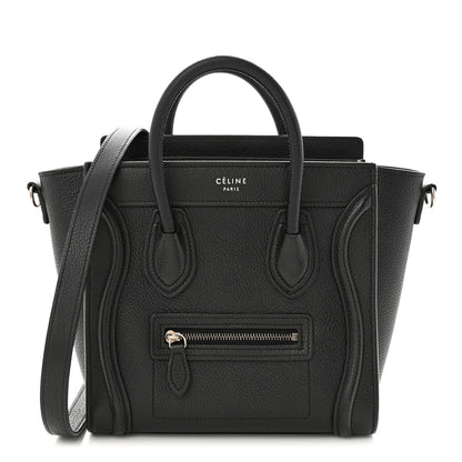 Celine Drummed Calfskin Nano Luggage Black 1 of 14