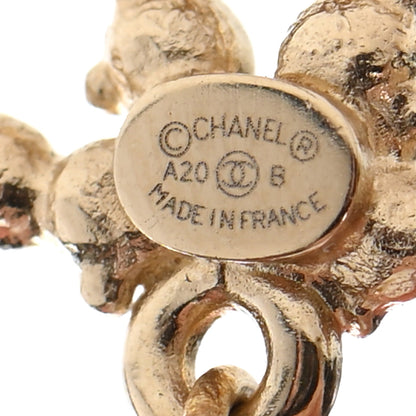 Chanel Pearl Crystal CC Drop Earrings Gold 4 of 5