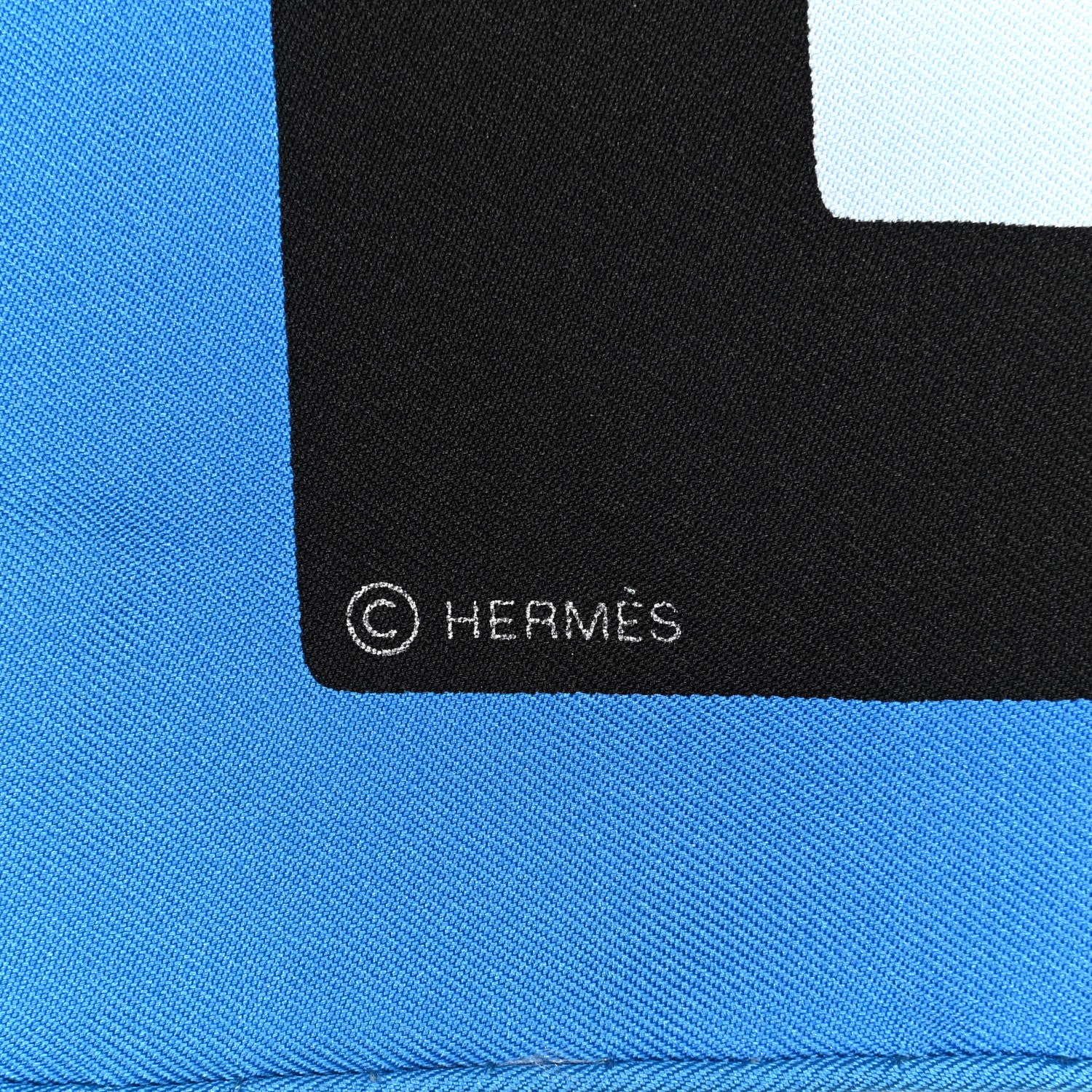 Hermes Silk Zeta De Nathalie Du Pasquier Scarf 90 Ciel Black Vert 4 of 5