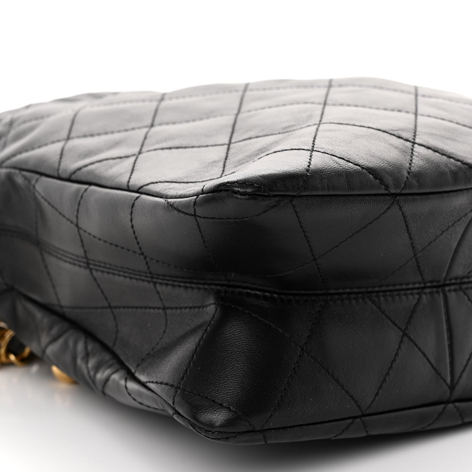 Chanel Lambskin Quilted Enamel Drawstring Bag Black Multicolor 9 of 10
