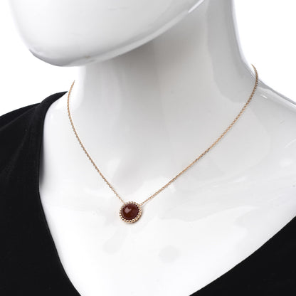 Van Cleef & Arpels 18K Rose Gold Carnelian Perlee Couleurs Pendant Necklace 2 of 5