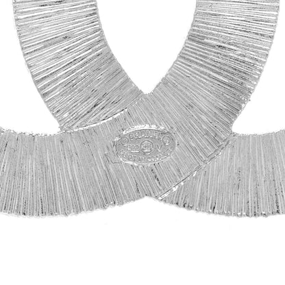 Chanel Baguette Crystal CC Brooch Silver 4 of 5