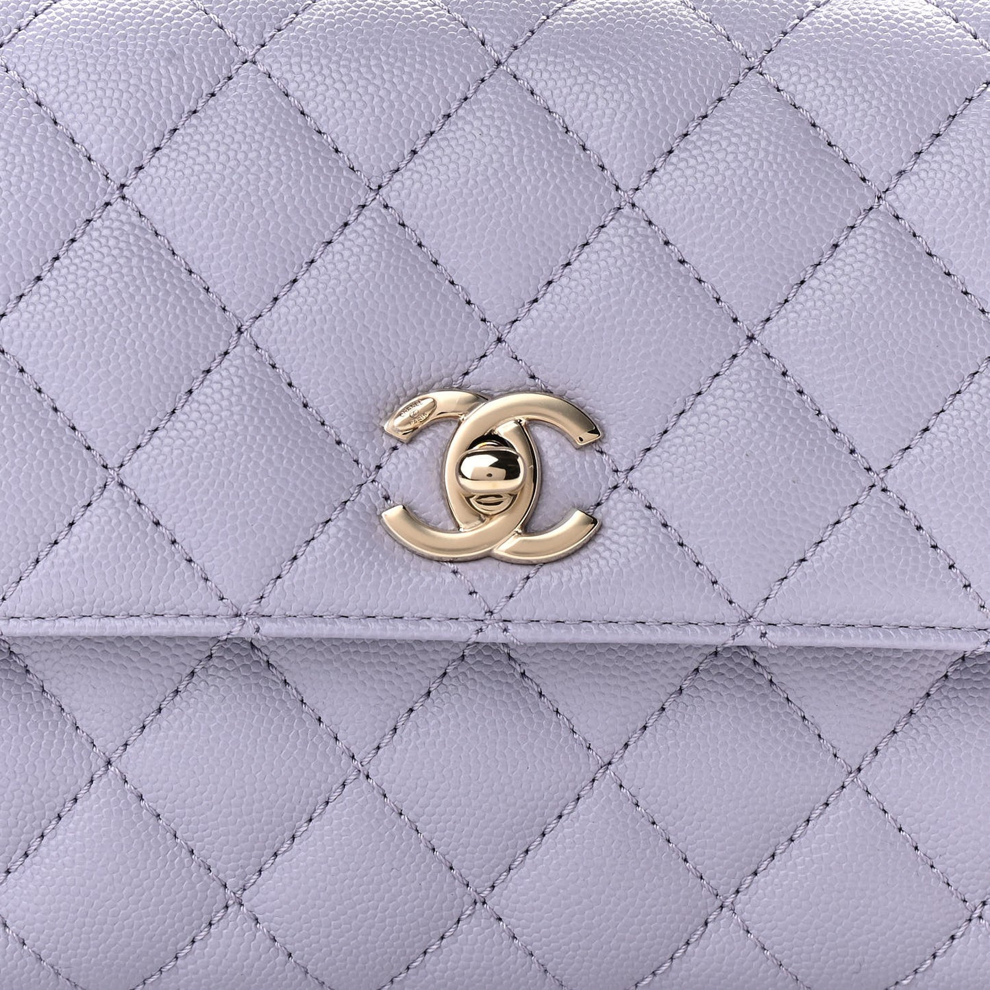 Caviar Quilted Mini Coco Handle Flap Light Purple