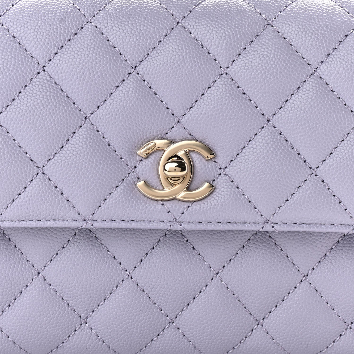 Chanel Caviar Quilted Mini Coco Handle Flap Light Purple 8 of 11