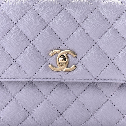 Chanel Caviar Quilted Mini Coco Handle Flap Light Purple 8 of 11