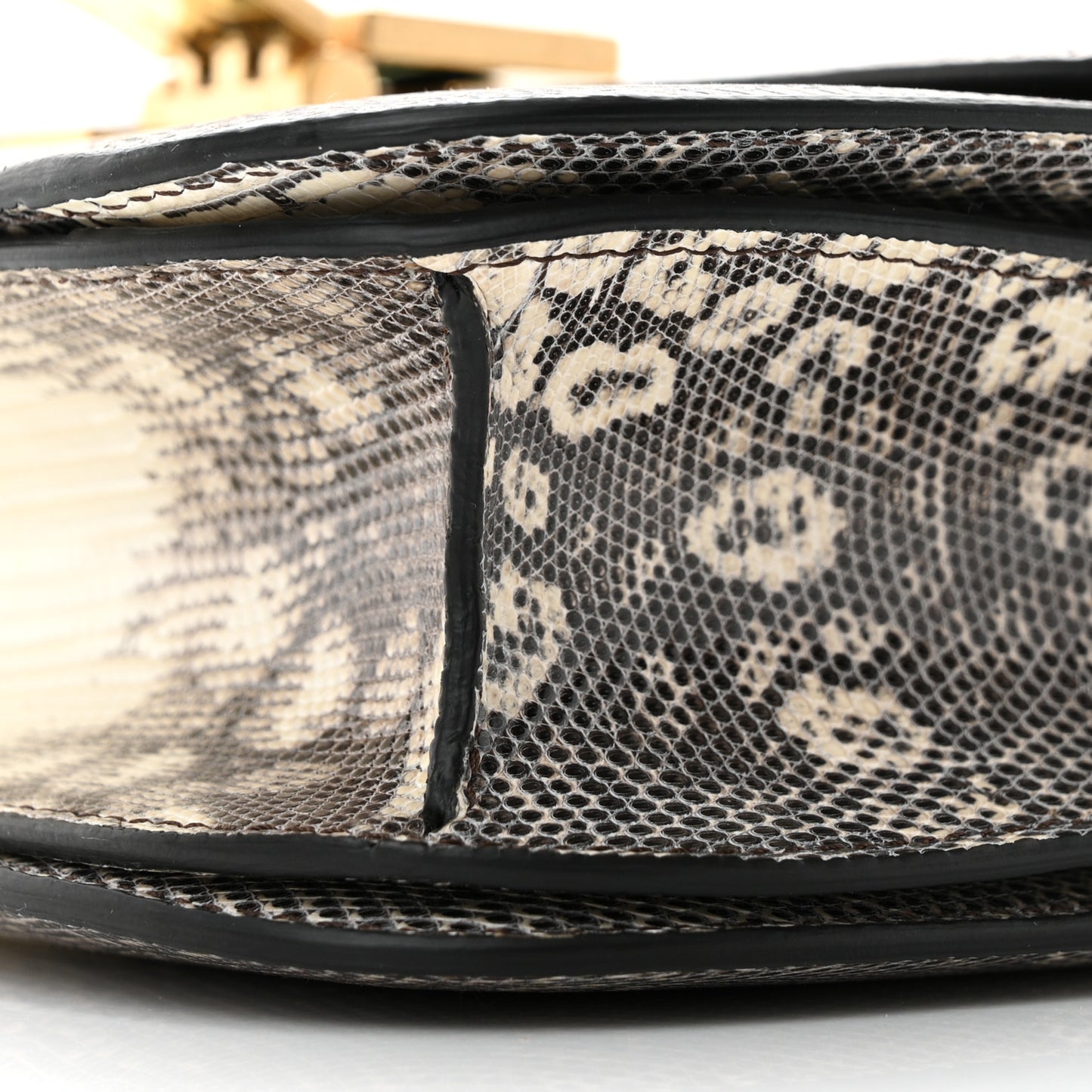Lizard Medium Classic Box Flap Bag Natural