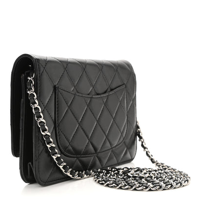 Chanel Lambskin Quilted Wallet On Chain WOC Black 3 of 12
