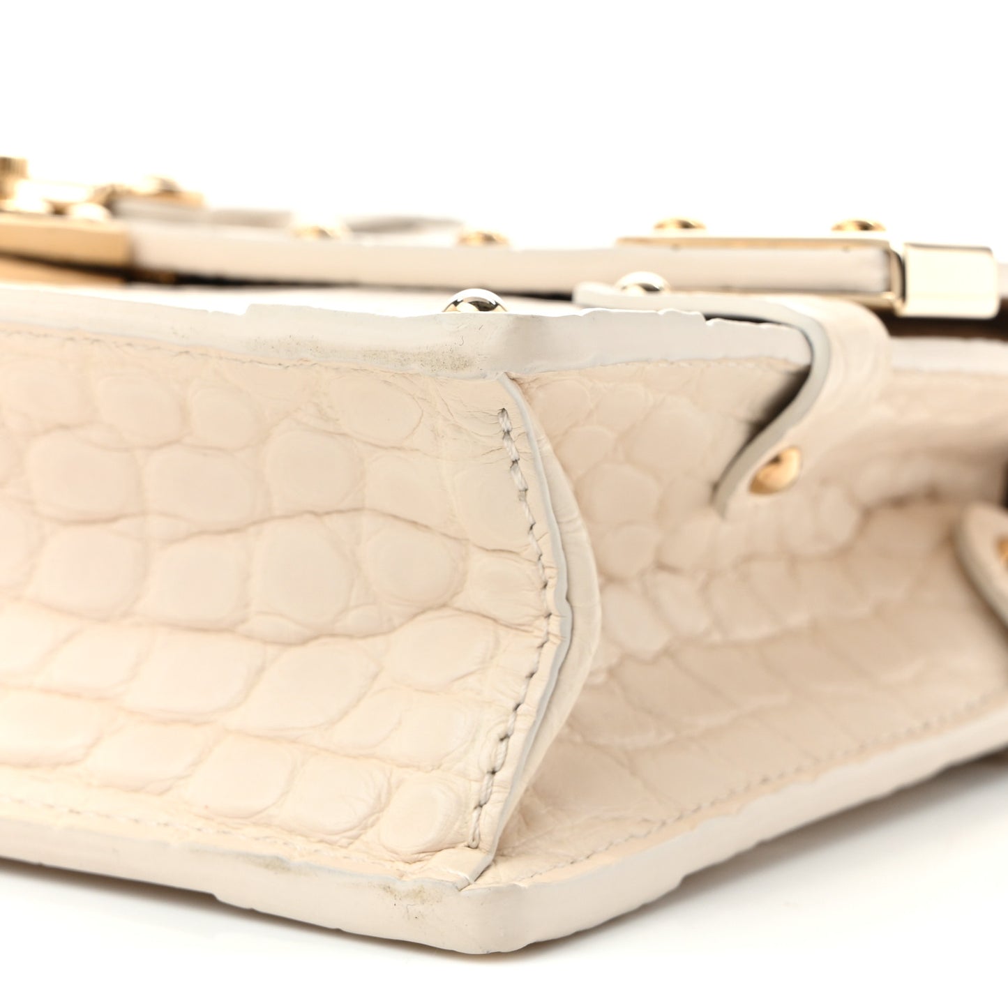 Alligator Trunk Chain Wallet Latte