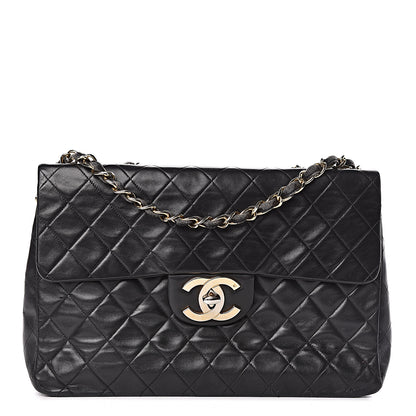Chanel Lambskin Quilted XL Jumbo Single Flap Black 2 of 11