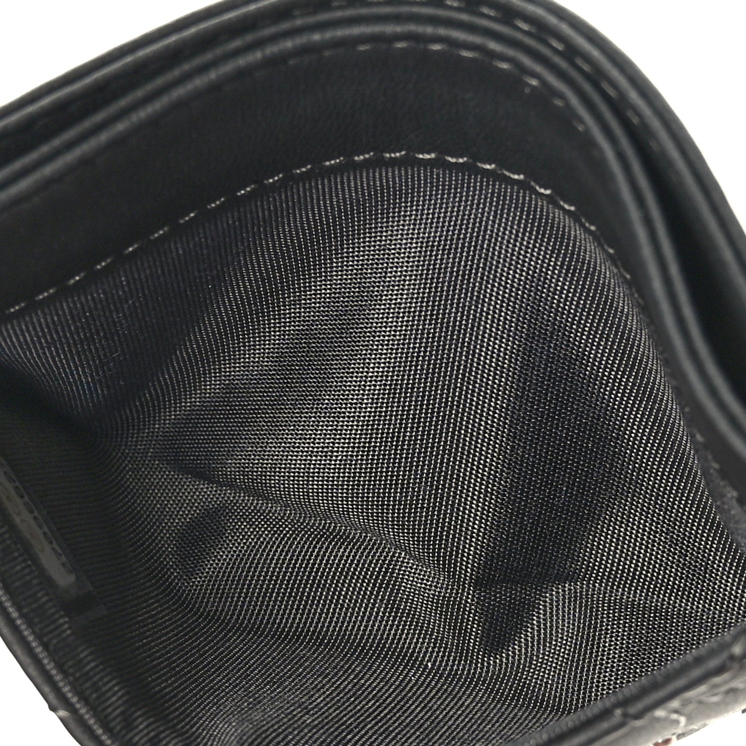 Chanel Lambskin Crystal Camellia Embossed Card Holder Black 8 of 9
