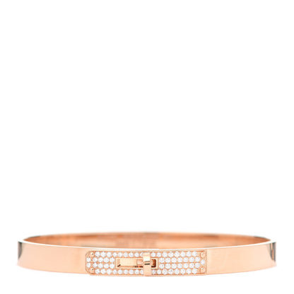 Hermes 18K Rose Gold Diamond PM Kelly Pave Bracelet SH 1 of 5