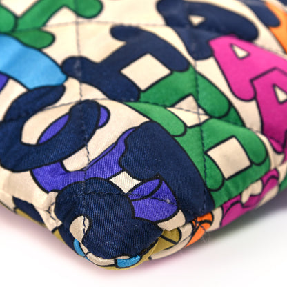 Chanel Printed Fabric Quilted Logo Large Shopping Tote Multicolor 11 of 12