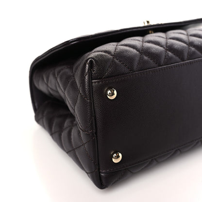Chanel Caviar Quilted Small Coco Handle Flap Dark Brown 8 of 9