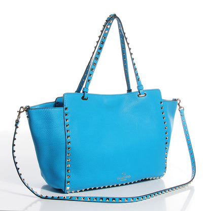 Valentino Garavani Pebbled Calfskin Medium Rockstud Tote Parrot 3 of 8
