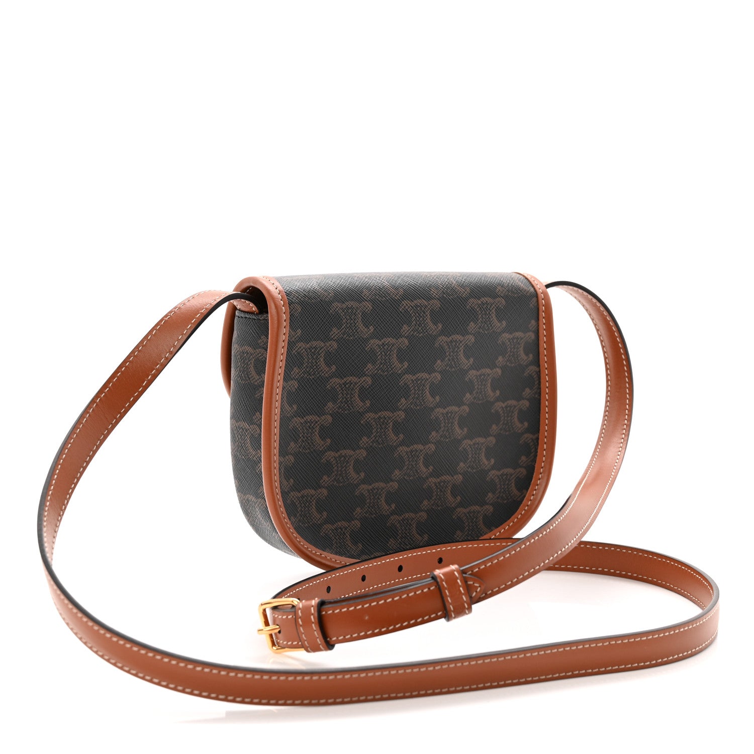 Celine Canvas Calfskin Triomphe Mini Besace Tan 3 of 10