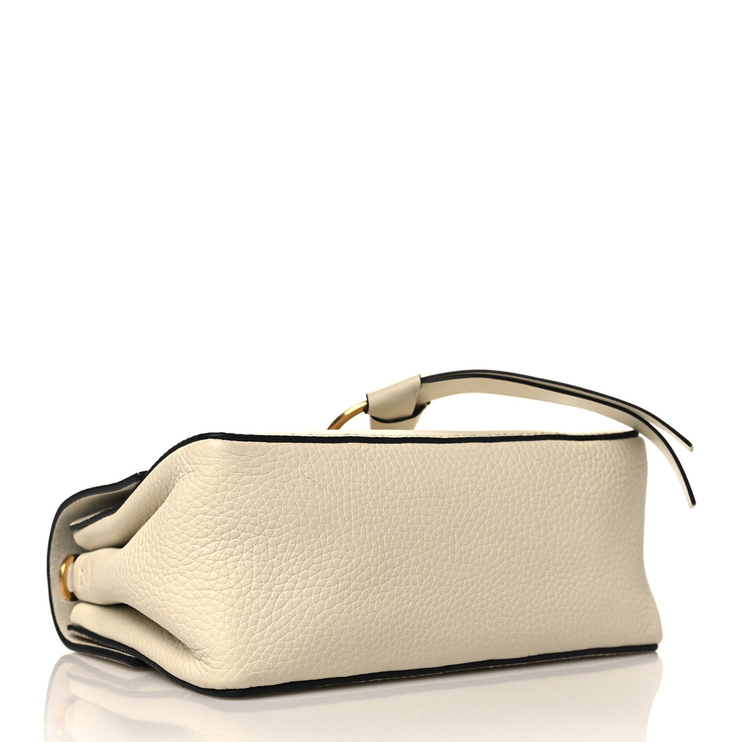 Pebbled Calfskin Mini VRing Shoulder Bag Light Ivory