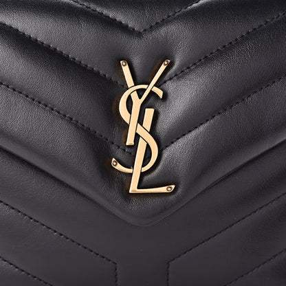 Saint Laurent Calfskin Y Quilted Monogram Small Loulou Chain Satchel Black 9 of 11