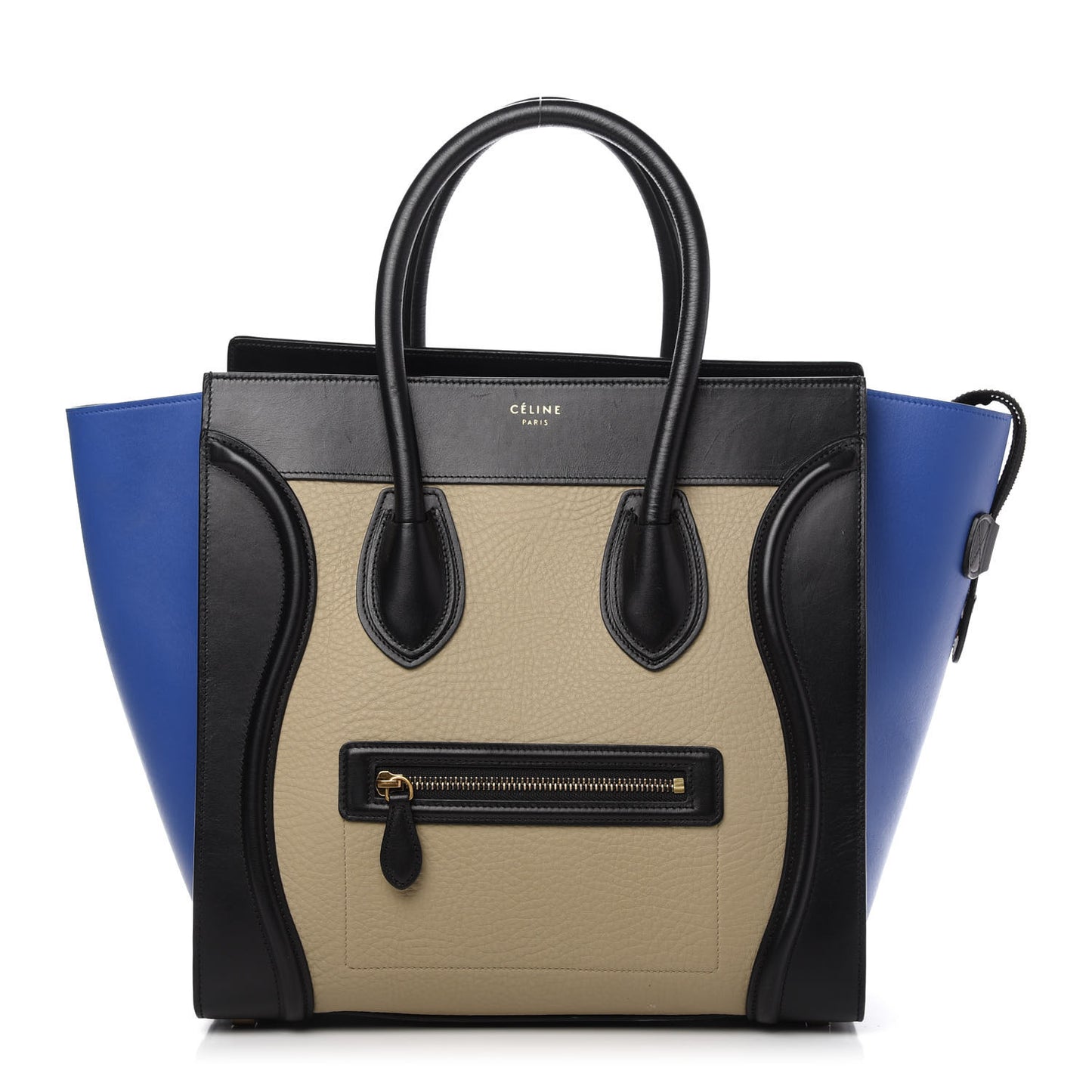 Elephant Calfskin Mini Tri-Color Luggage Beige