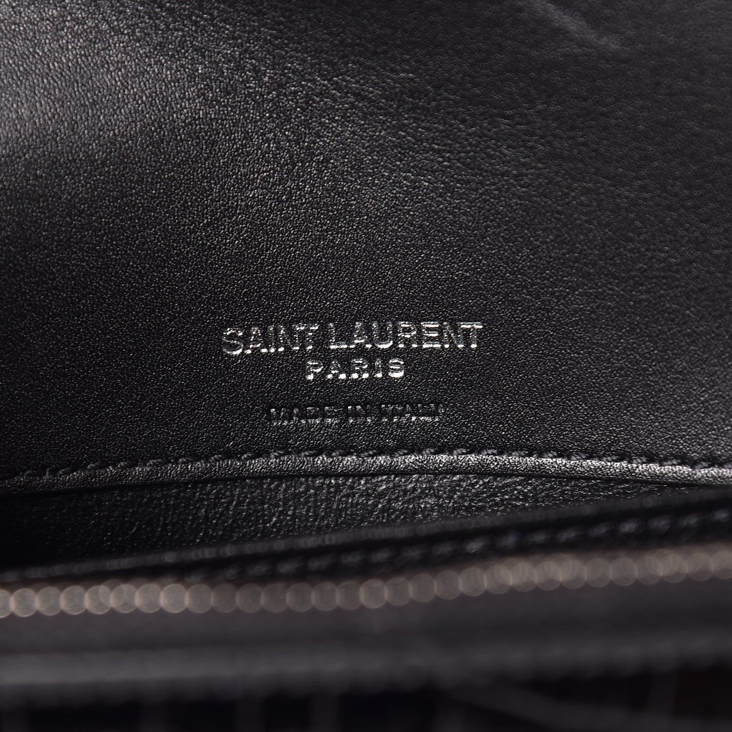 Saint Laurent Calfskin Crocodile Embossed Monogram Kate Belt Bag Black 6 of 10