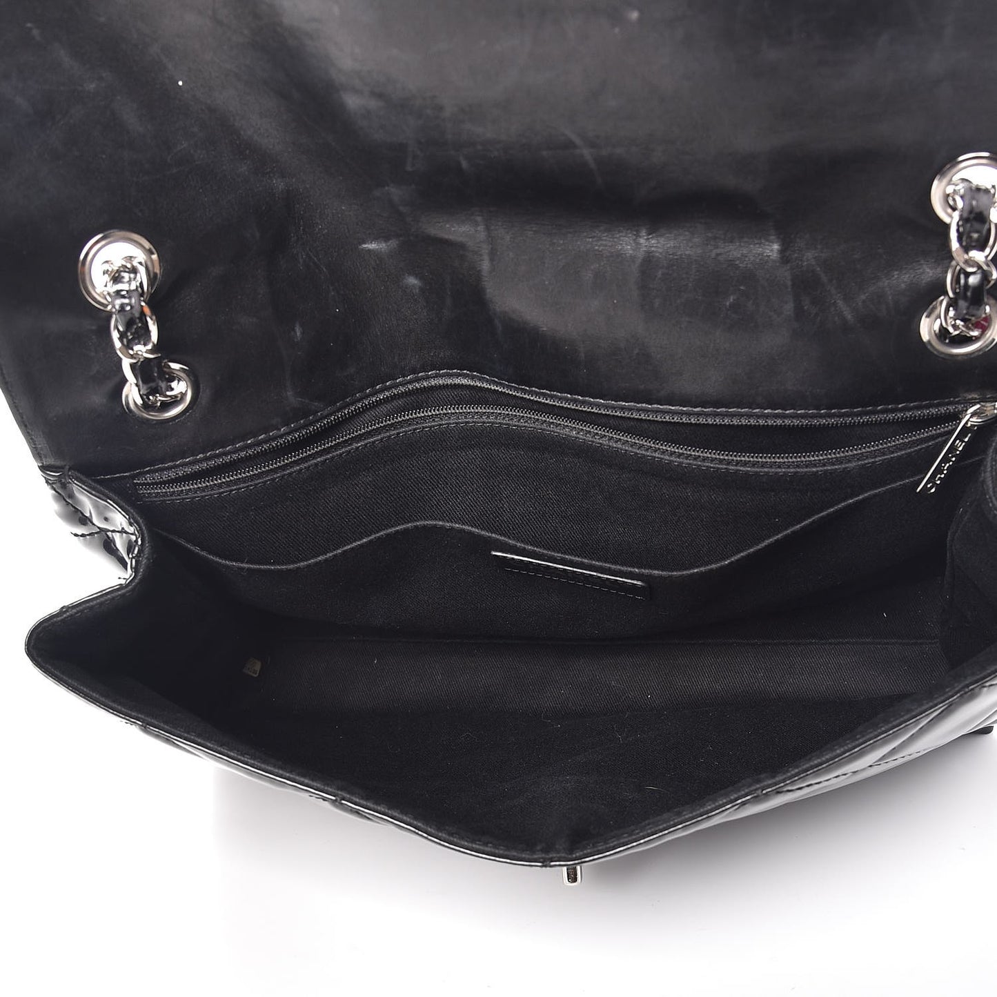 Vinyl Quilted In the Business Flap Bag Black