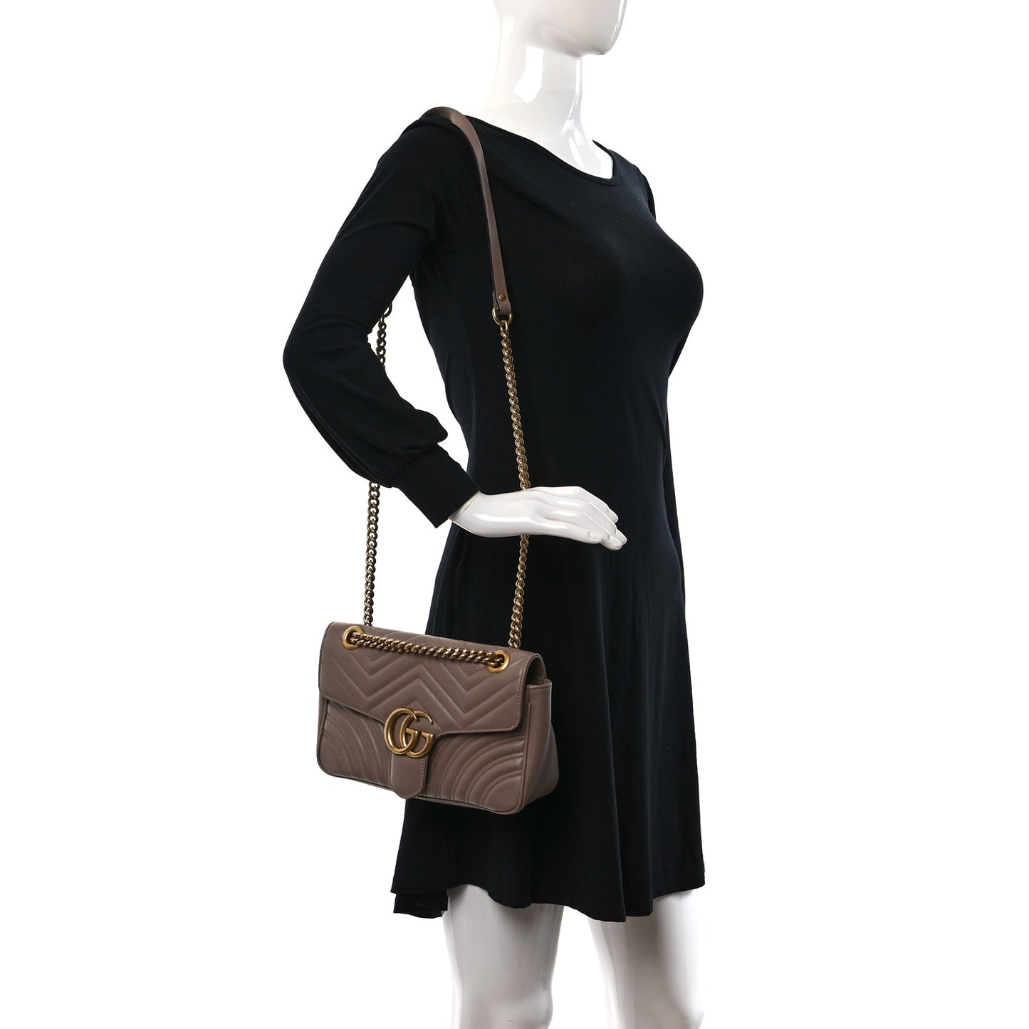 Calfskin Matelasse Small GG Marmont Shoulder Bag Porcelain Rose