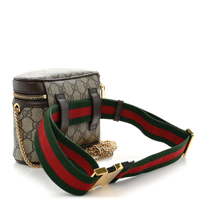 Gucci GG Supreme Monogram Textured Dollar Calfskin Web Ophidia Belt Bag 95 38 Beige Ebony New Acero 3 of 11