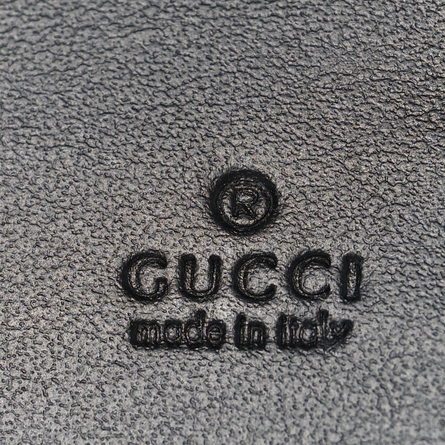 Piuma Calfskin Jumbo GG Embossed Wallet Dark Grey Black