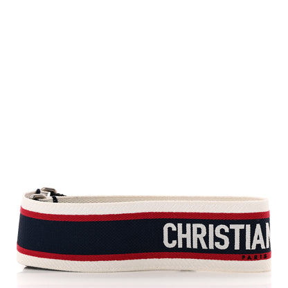 Christian Dior Canvas Embroidered Book Shoulder Strap Blue Multicolor 2 of 5