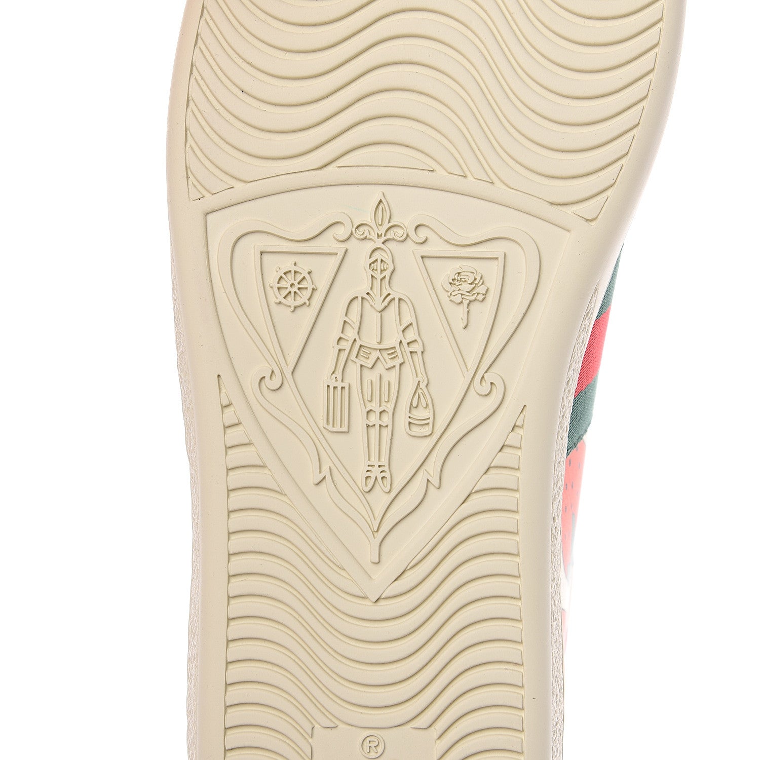 Gucci Calfskin Web Strawberry Print Womens Ace Sneakers 37.5 Ivory Red Green 7 of 11