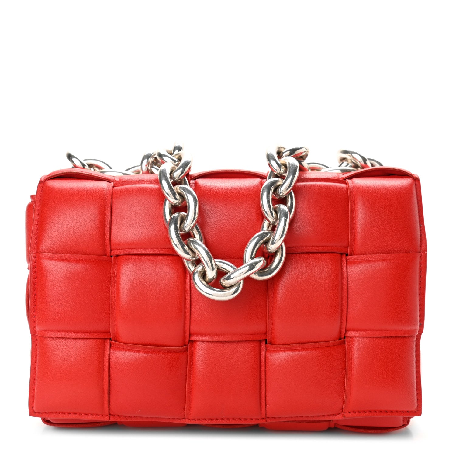 Bottega Veneta Lambskin Maxi Intreccio Padded Chain Cassette Crossbody Bag Nail Polish 1 of 8