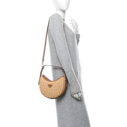 Prada Wicker Arque Shoulder Bag Natural 2 of 10