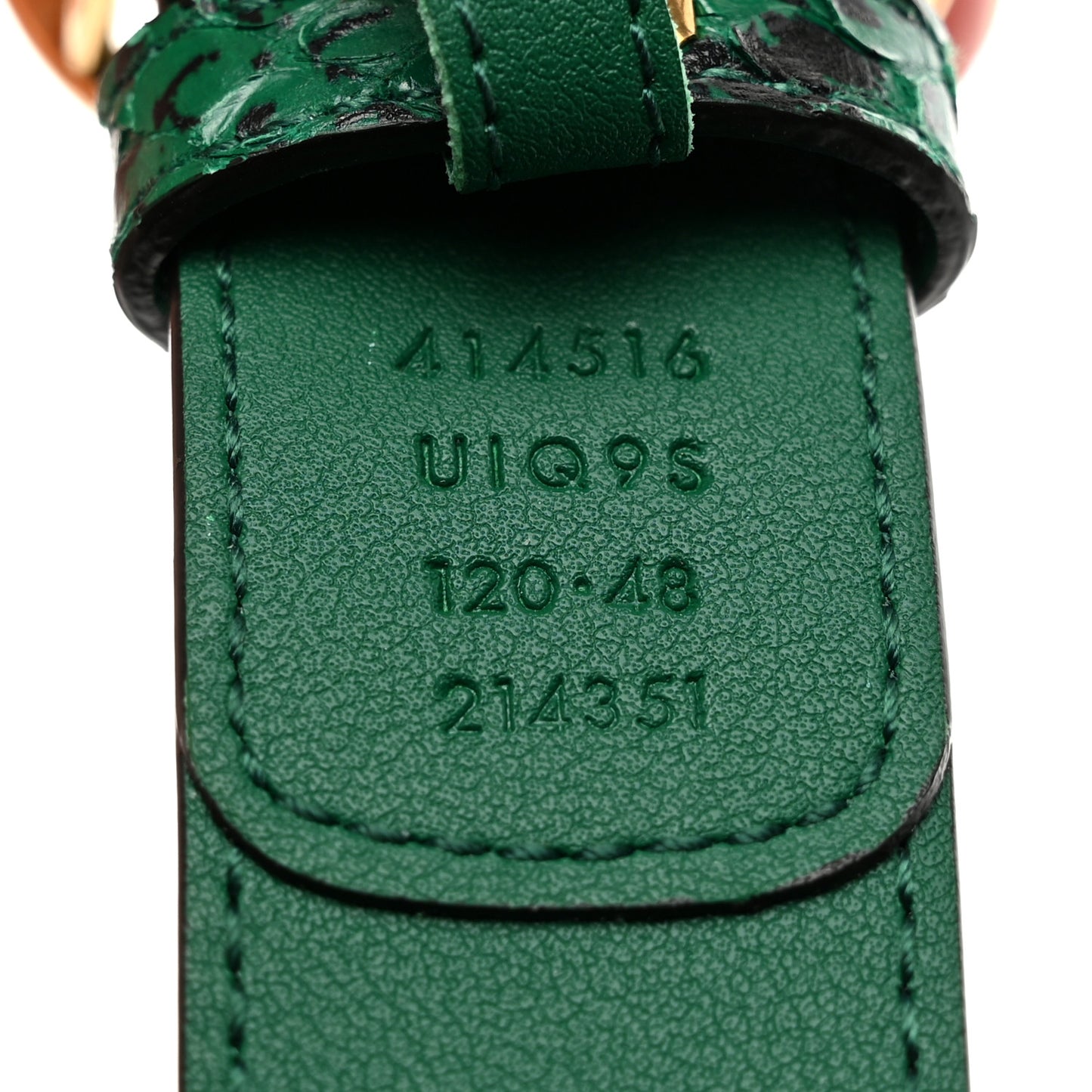 GG Supreme Monogram Anaconda Double G 30mm Belt 120 48 Ebony Emerald