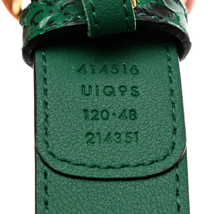 Gucci GG Supreme Monogram Anaconda Double G 30mm Belt 120 48 Ebony Emerald 3 of 7